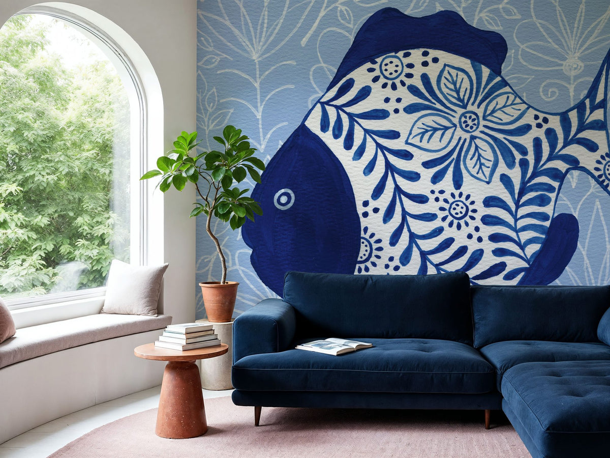 Coastal Chinoiserie II Mural Wallpaper - room preview 06