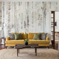 Botanical Wall Beige Mural Wallpaper - room preview 06