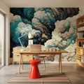 Clouds and Waves Mural Wallpaper - room preview 06