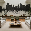 Winnipeg Canada Skyline Black & White Mural Wallpaper - room preview 06
