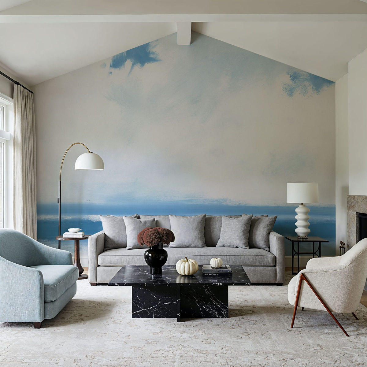 Cloudy Clouds Mural Wallpaper - room preview 06