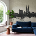 Uppsala Skyline Concrete Mural Wallpaper - room preview 06