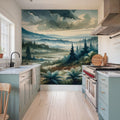 Misty Mountain Valley Landscape Mural Wallpaper - room preview 06