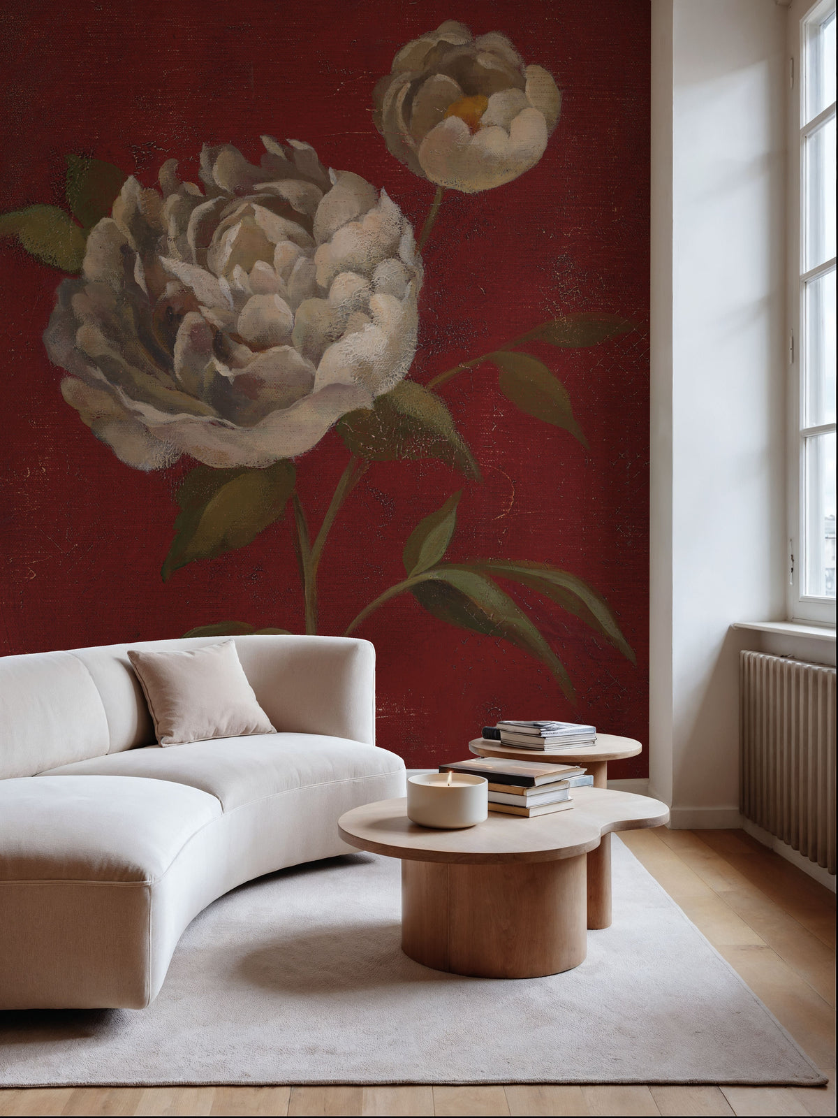 Peony Blooms Mural Wallpaper - room preview 06