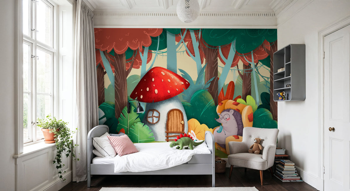 Grandma Hedgehog's House Mural Wallpaper - room preview 06