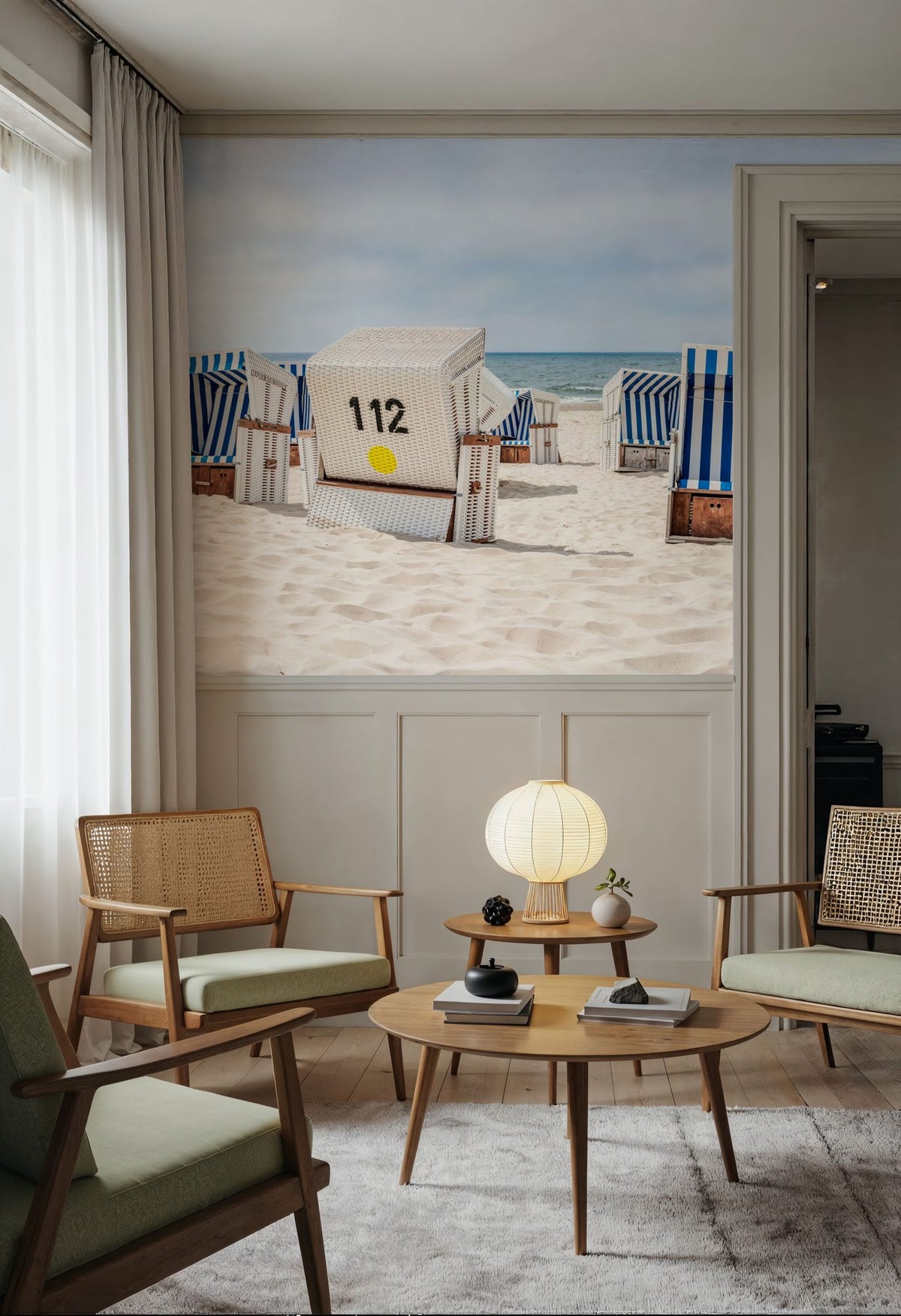 Beach Chairs Mural Wallpaper - room preview 06