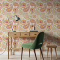 Harvest Paisley White Mural Wallpaper - room preview 06
