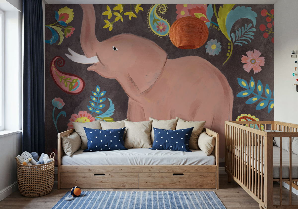 Elephant of the Jungle Mural Wallpaper - room preview 06