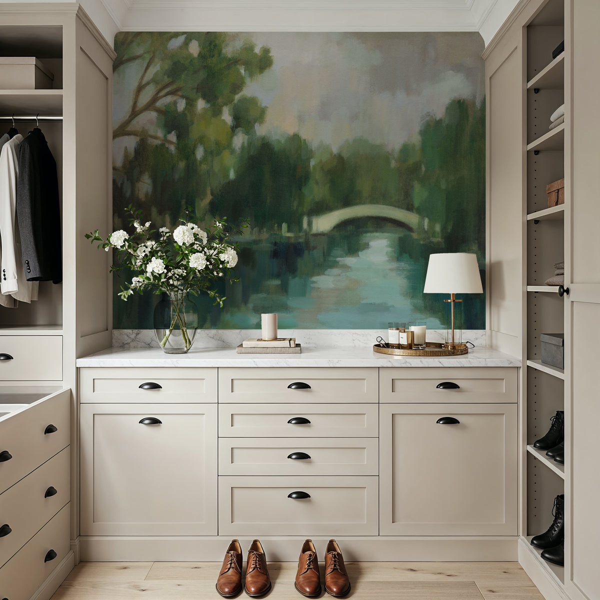 Willows by the Bridge Mural Wallpaper - room preview 06