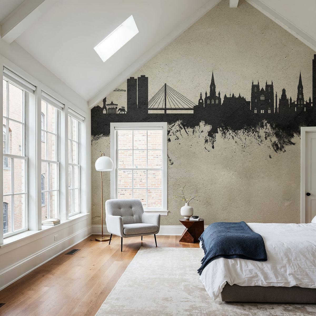 Nantes France Skyline Concrete Mural Wallpaper - room preview 06