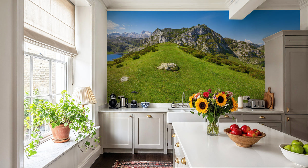 Alpine Valley Pasture Mural Wallpaper - room preview 06