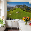 Alpine Valley Pasture Mural Wallpaper - room preview 06