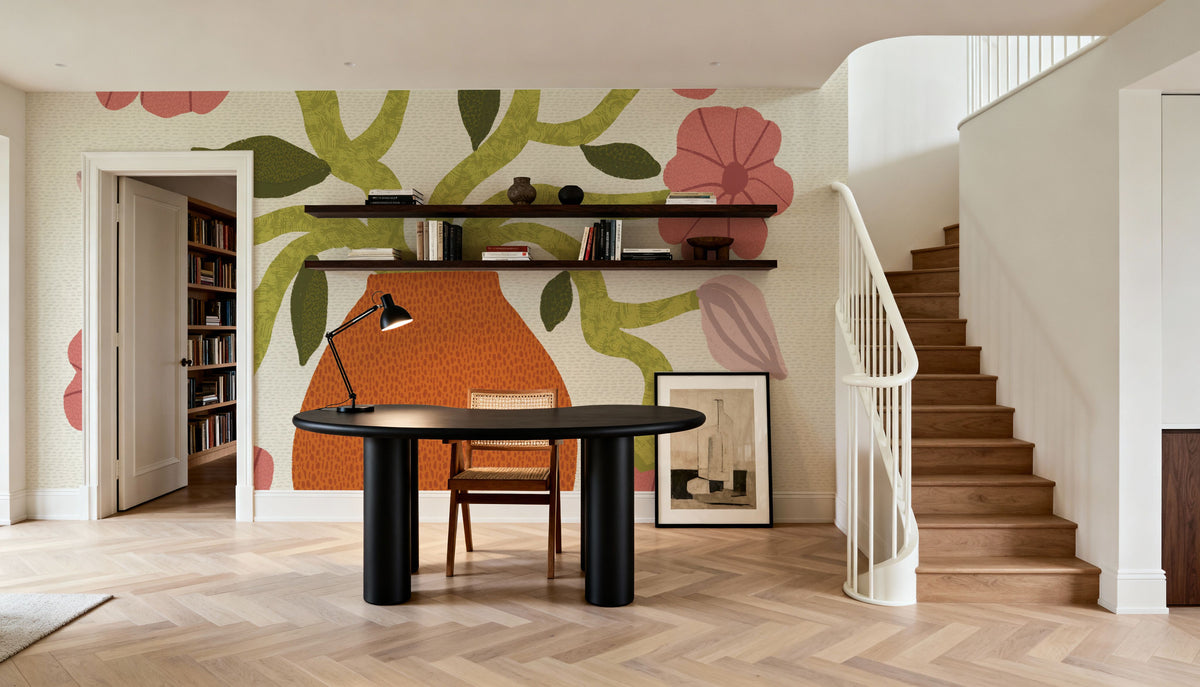 Flower Pot II Mural Wallpaper - room preview 06