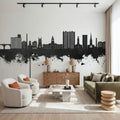 Stockport England Skyline Black & White Mural Wallpaper - room preview 06