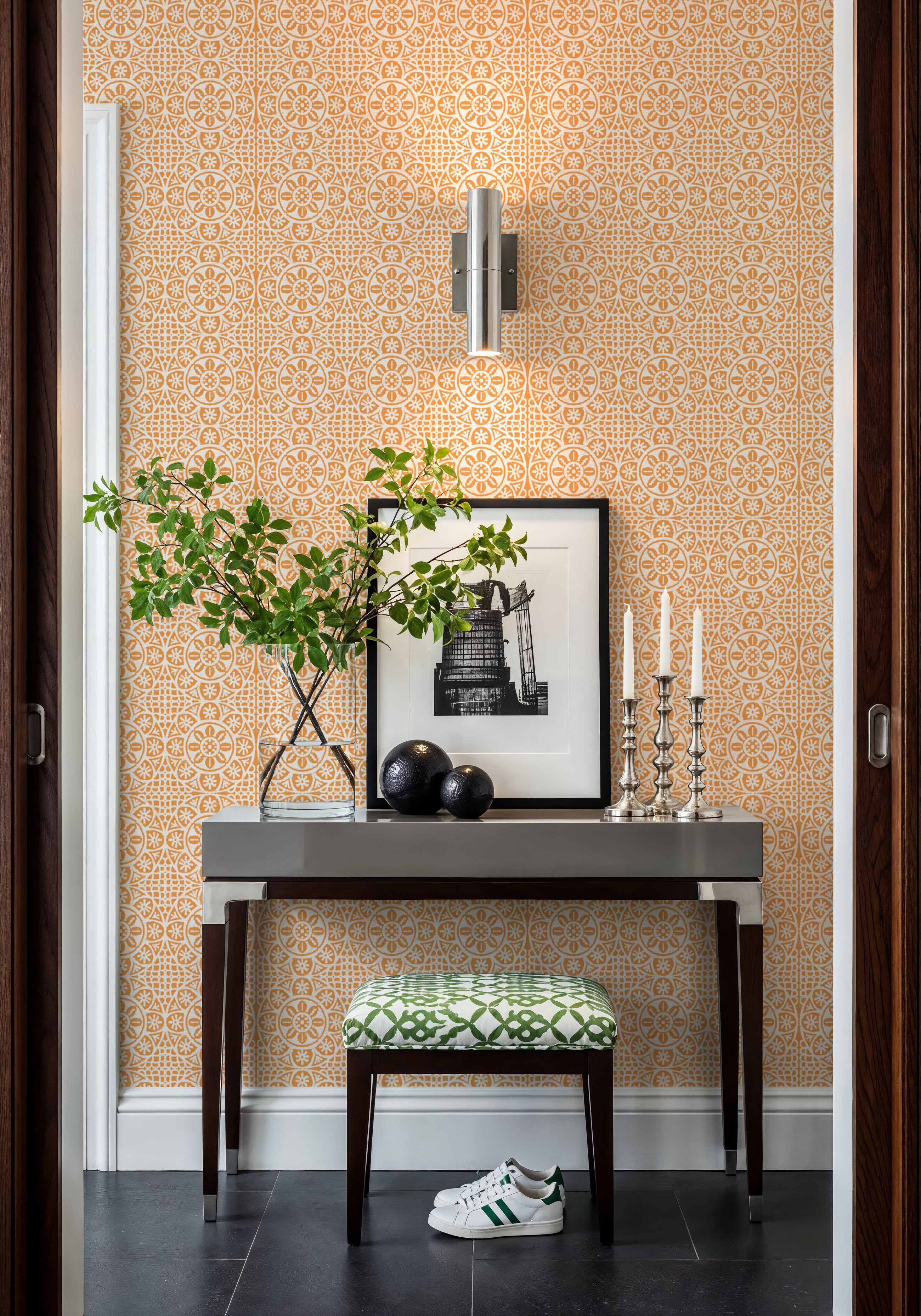 Amadora Symetry Orange Mural Wallpaper