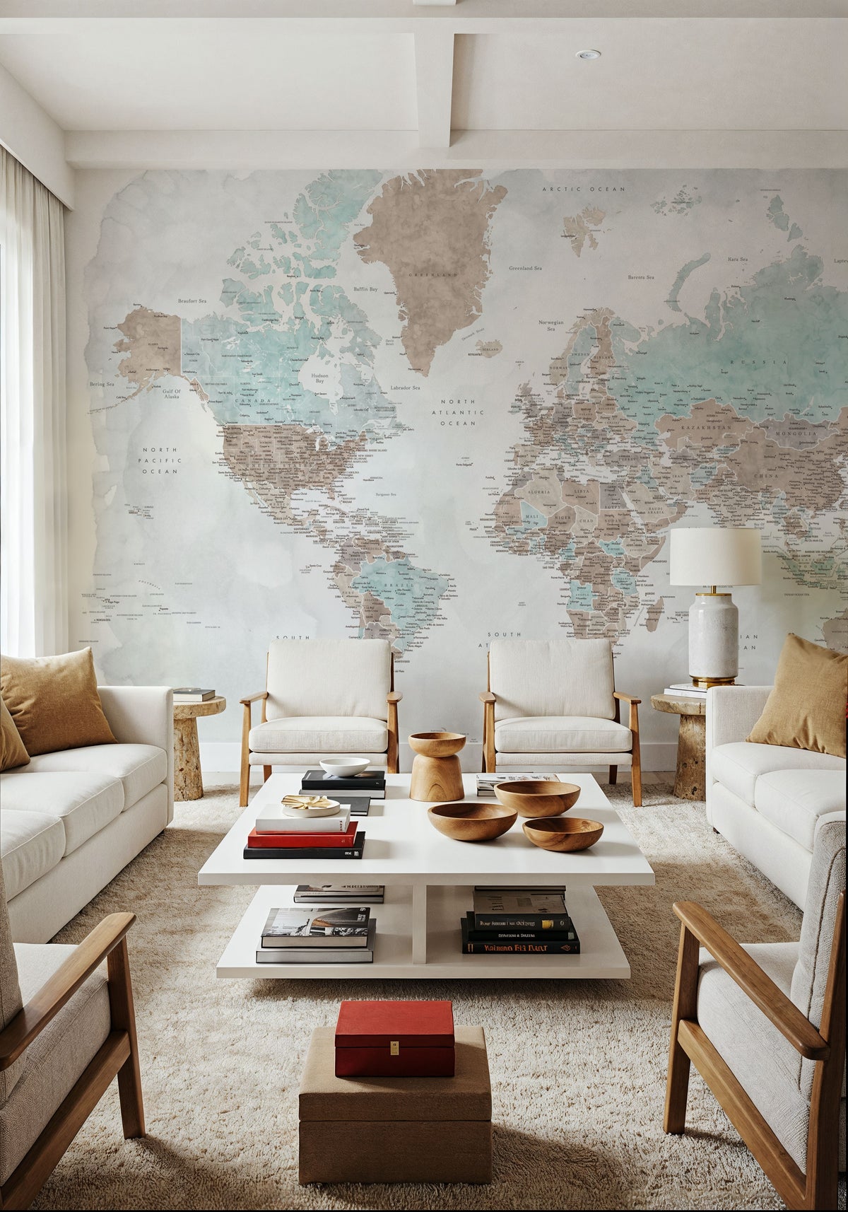 World Map Cities - Colleteh Mural Wallpaper - room preview 06