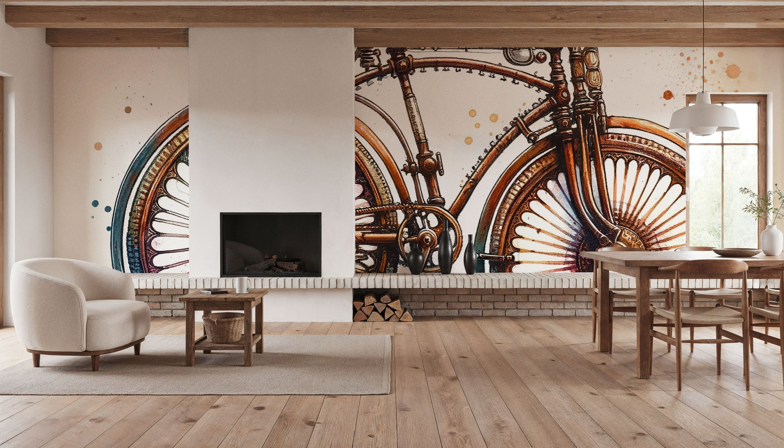 Historical Bicycle19th Century Mural Wallpaper