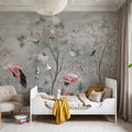 Flamingo Tapestry Mural Wallpaper - room preview 06