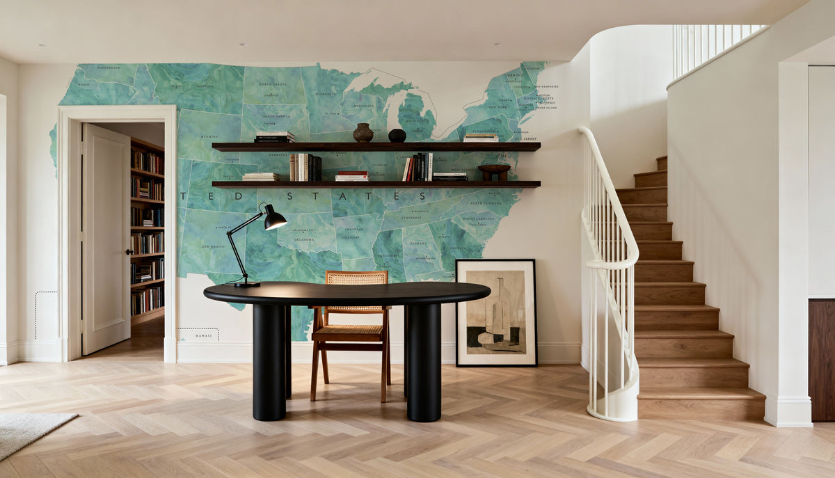 US State Map - Lia Mural Wallpaper - room preview 06