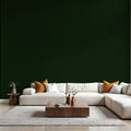 Mottled Linen Effect, Forest Green Mural Wallpaper - room preview 06