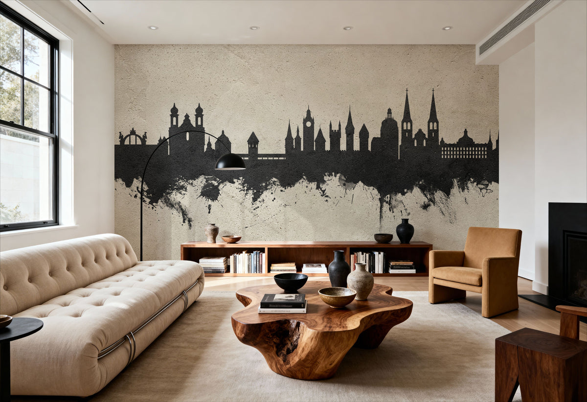 Lucerne Switzerland Luzern Skyline Concrete Mural Wallpaper - room preview 06