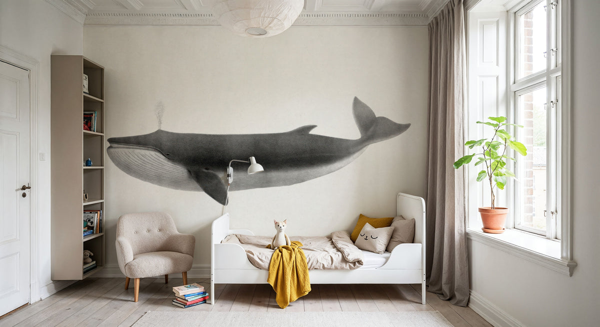 Fin Whale Mural Wallpaper - room preview 06