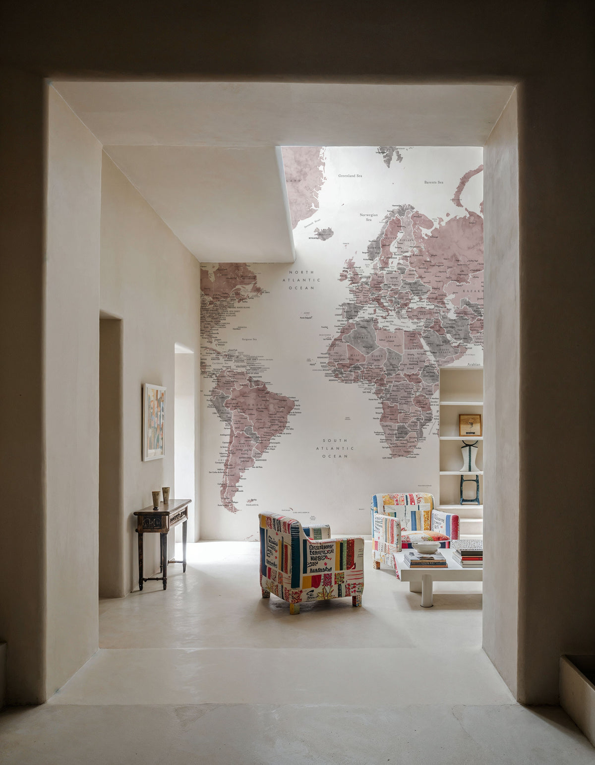 World Map Cities - Piper Mural Wallpaper - room preview 06