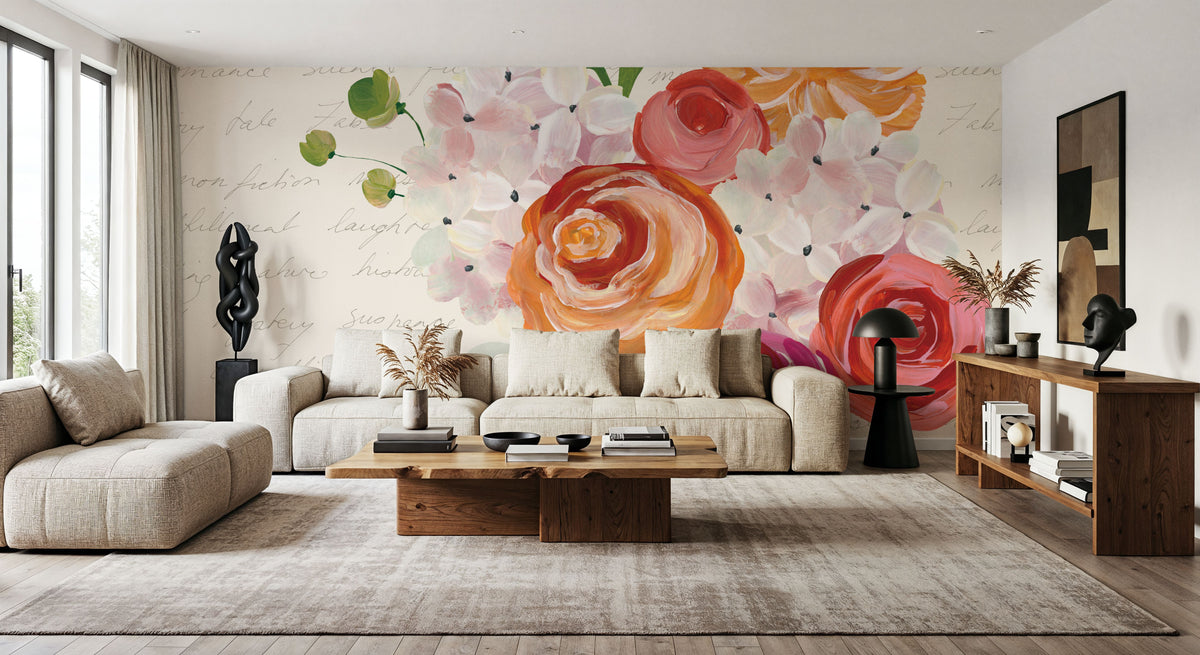 Books and Blooms II Mural Wallpaper - room preview 06