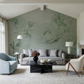 Transcendent Peony, Pistachio Mural Wallpaper - room preview 06