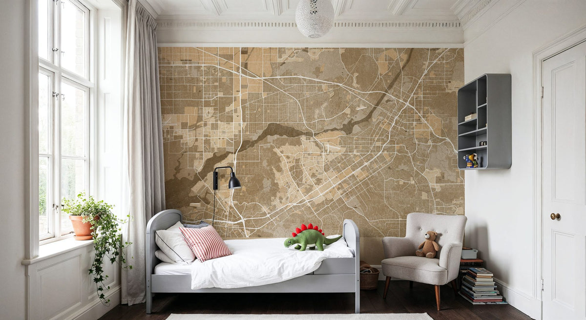 Riverside Ochre Mural Wallpaper - room preview 06