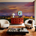 Mountain Fortress Twilight Mural Wallpaper - room preview 06