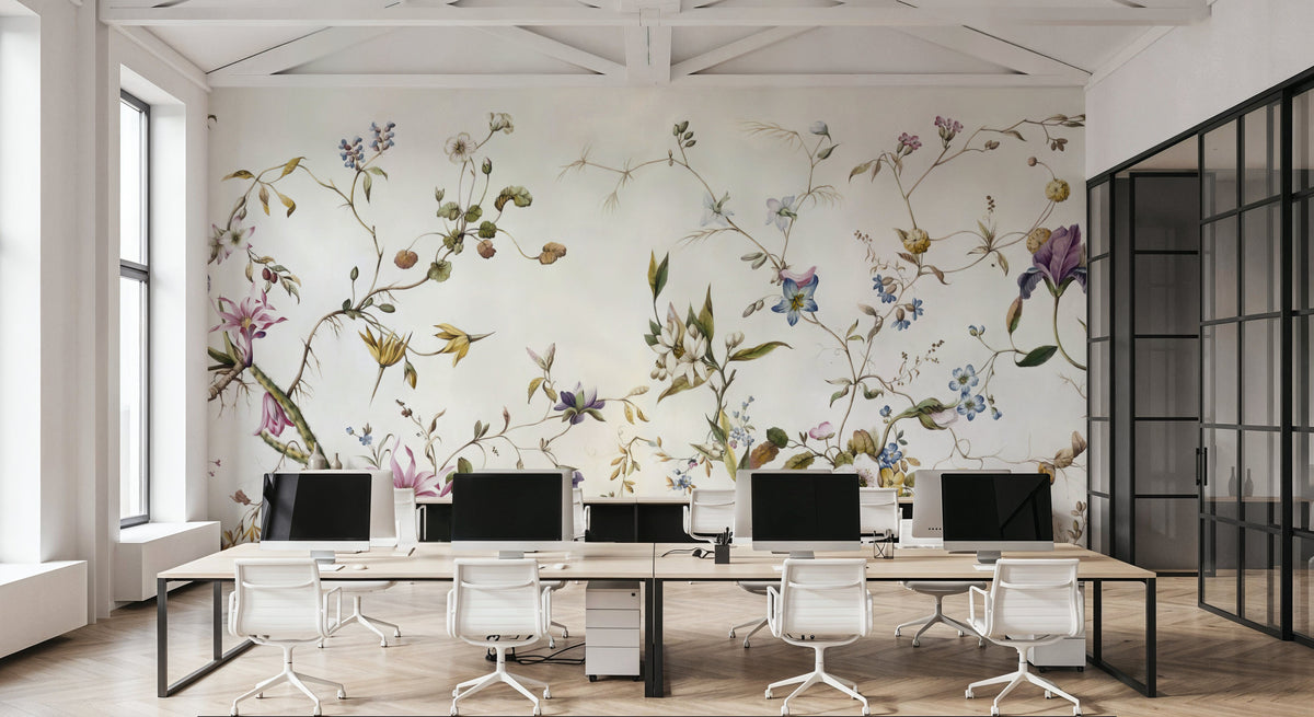 My Floral Abode, Lime Mural Wallpaper - room preview 06