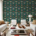 Papilion Chase Green Mural Wallpaper - room preview 06