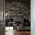 US City Map Black Mural Wallpaper - room preview 06