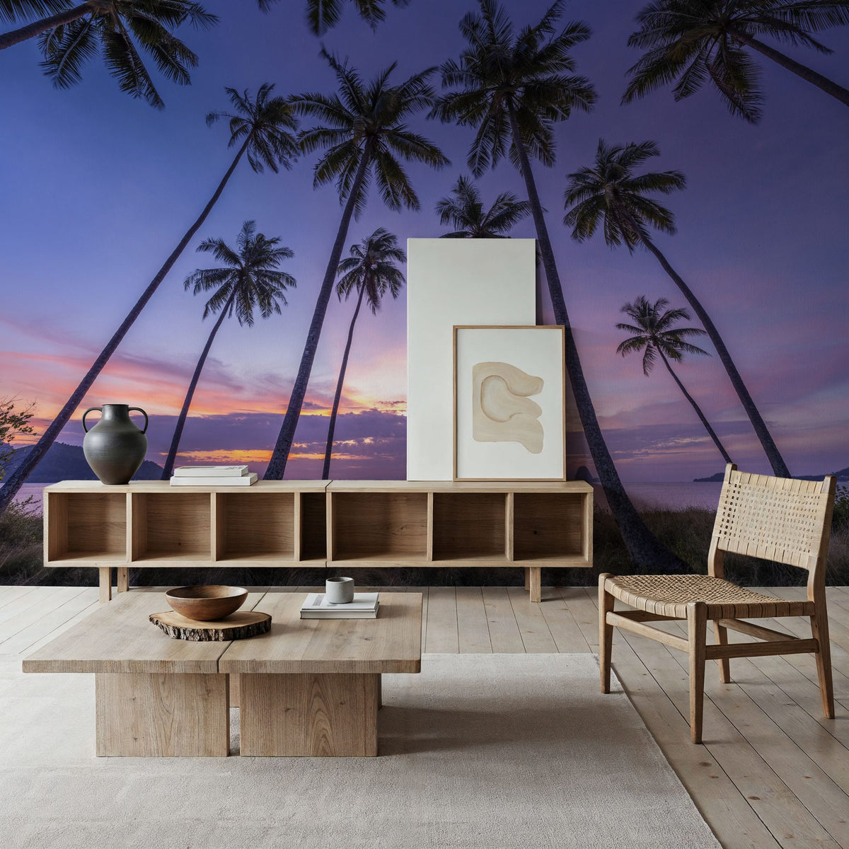 Sunset Palm Vista Mural Wallpaper - room preview 06