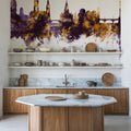 Cork Ireland Skyline Purple & Gold Mural Wallpaper - room preview 06