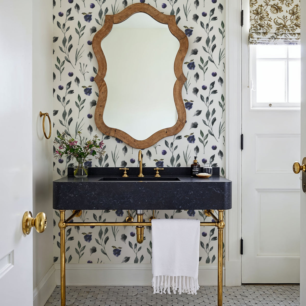 Soft Blue Flowers Mural Wallpaper - room preview 06