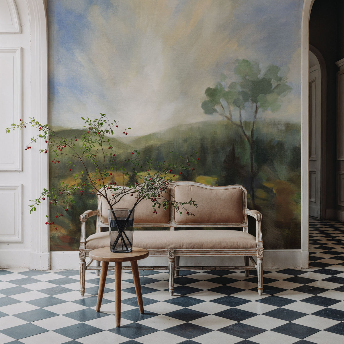 Forest At Sunrise Mural Wallpaper - room preview 06