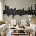 Leicester England Skyline Concrete Mural Wallpaper - room preview 06