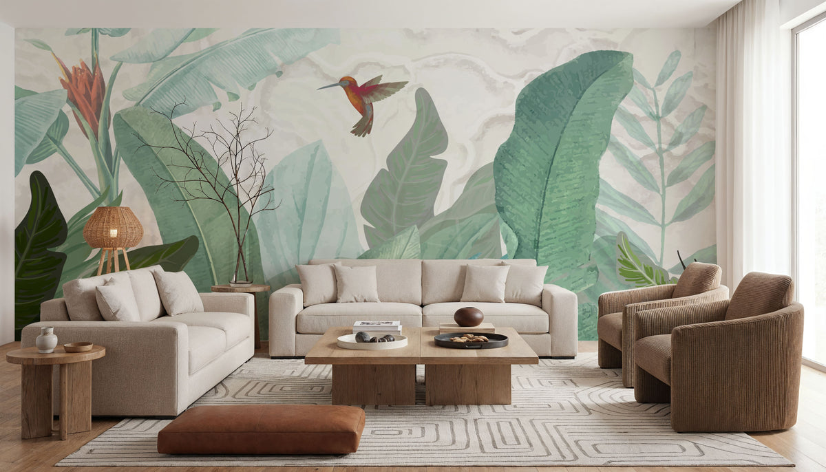 Hummingbird Unfinished Mural Wallpaper - room preview 06