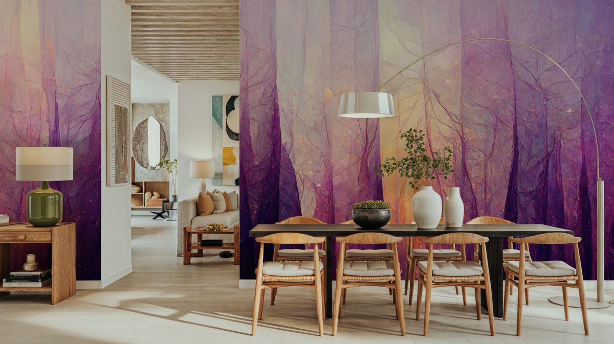 Purple Forest Mural Wallpaper - room preview 06