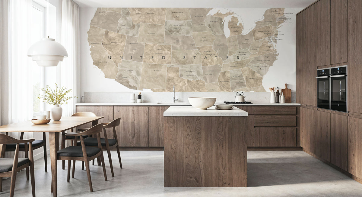 US State Map - Abey Mural Wallpaper - room preview 06