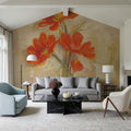 Spicy Orange Cosmos Mural Wallpaper - room preview 06