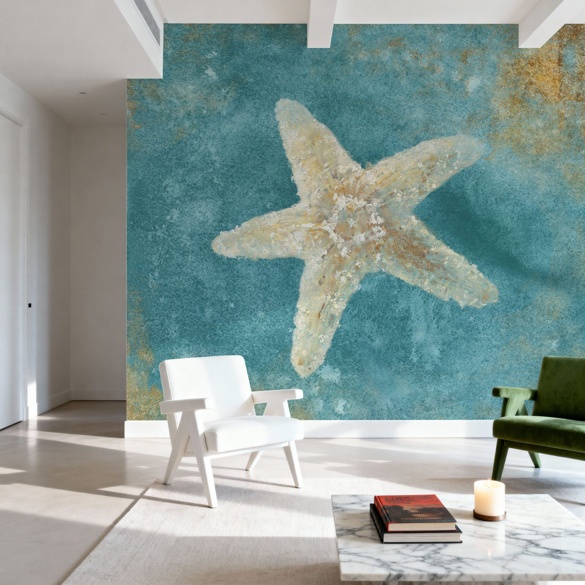 Treasures From the Sea Aqua II Mural Wallpaper - room preview 06