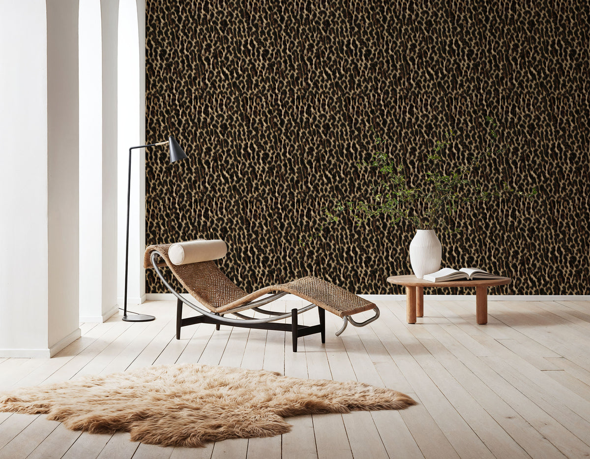 Leopard Fur Texture No.III Mural Wallpaper - room preview 06