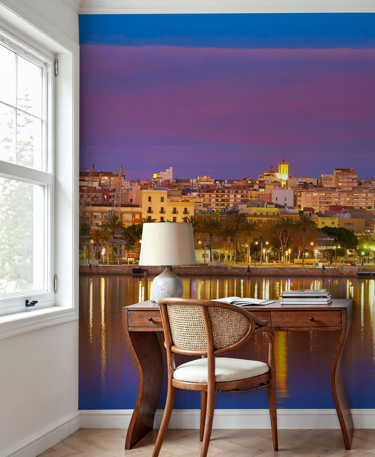 Tropical Harbor Twilight Mural Wallpaper - room preview 06
