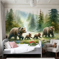 Watercolor Bear Family Mural Wallpaper - room preview 06