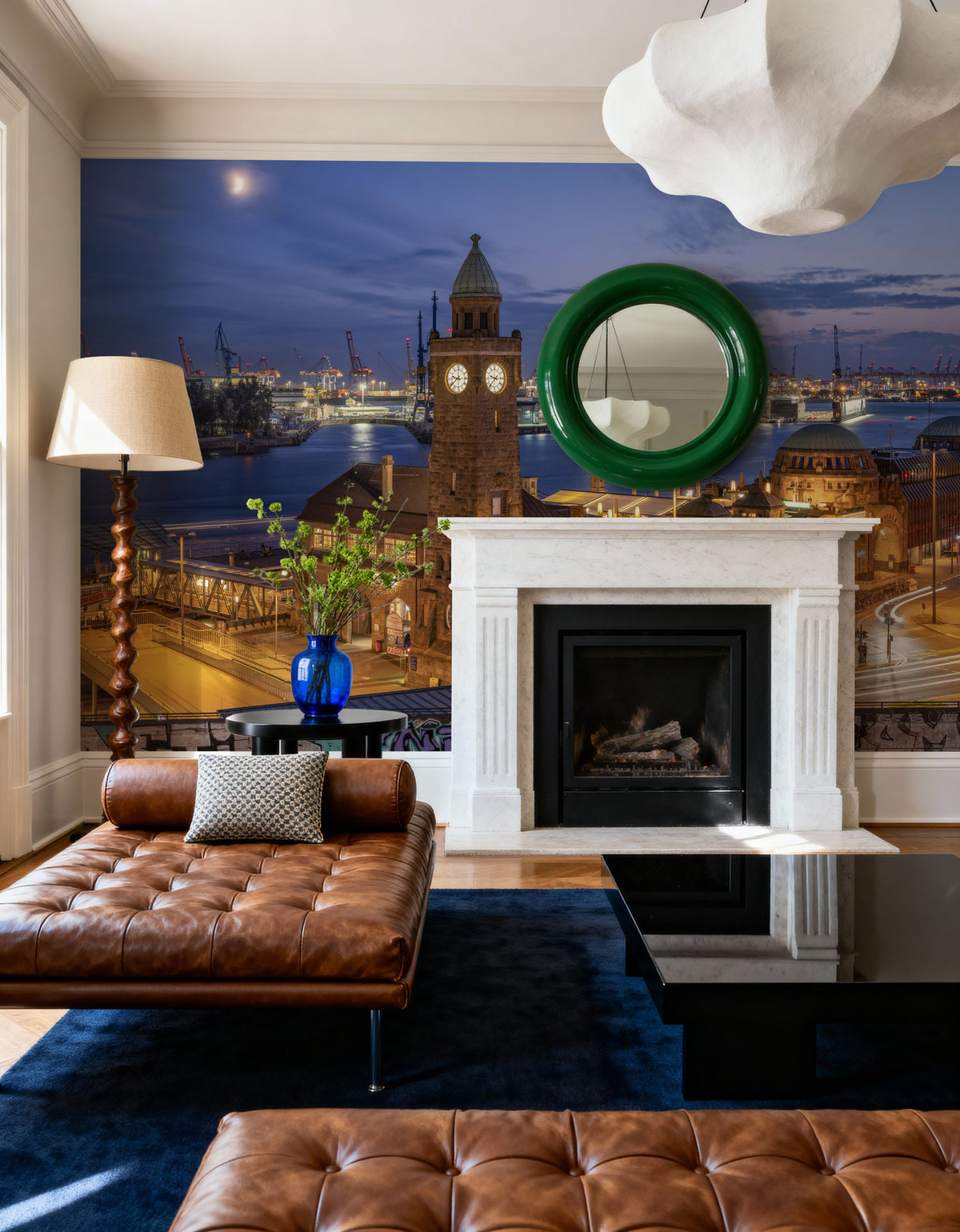 Midnight Harbor Mural Wallpaper - room preview 06
