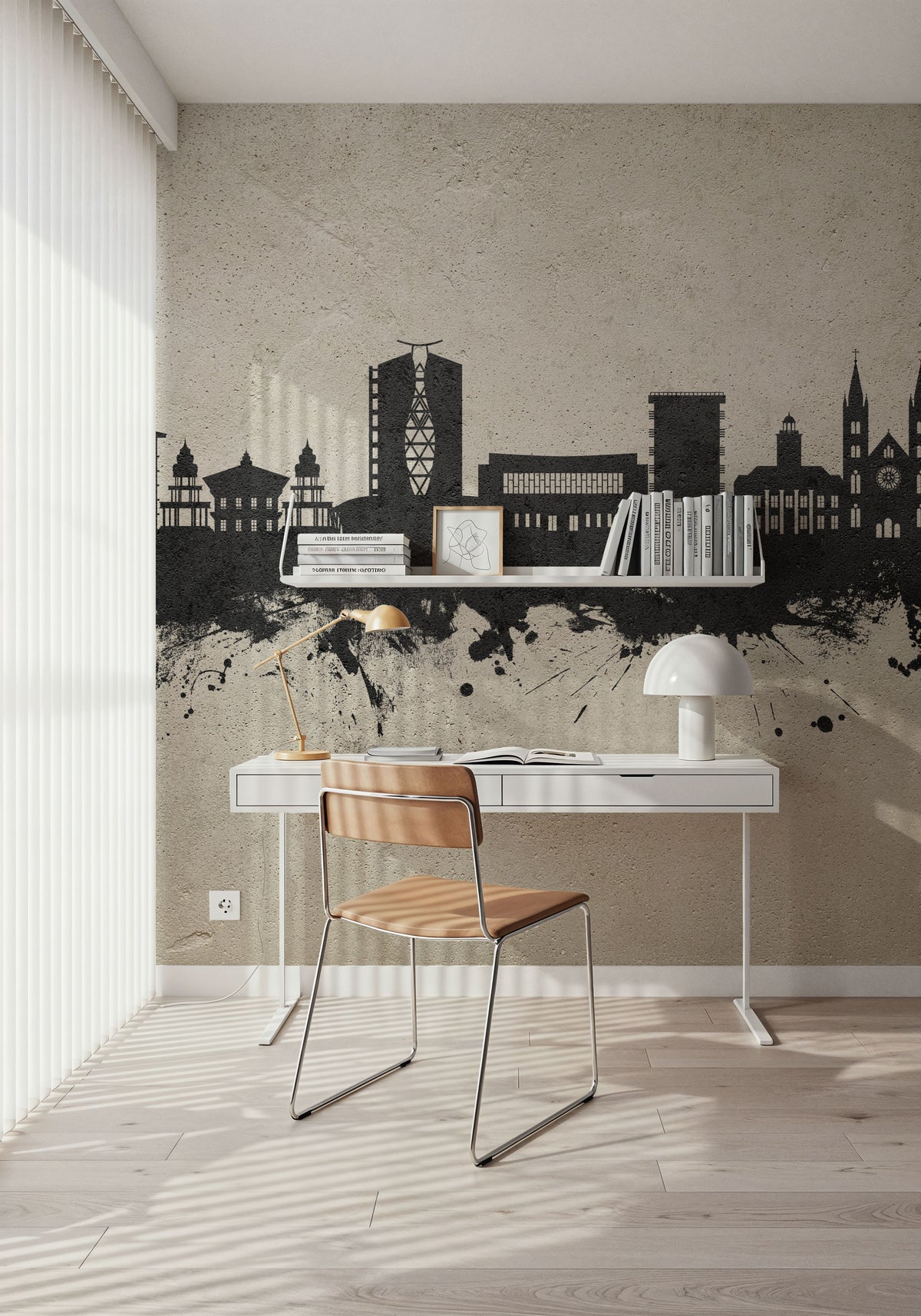 Paramaribo Suriname Skyline Concrete Mural Wallpaper - room preview 06