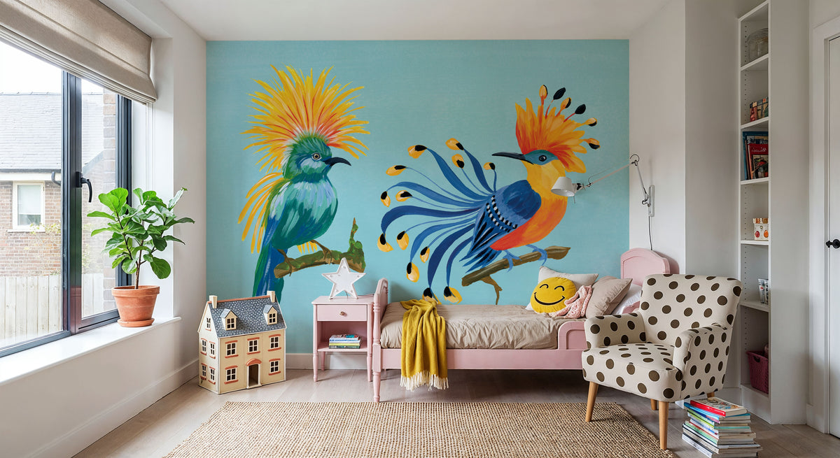 Birds of Paradise VI Mural Wallpaper - room preview 06